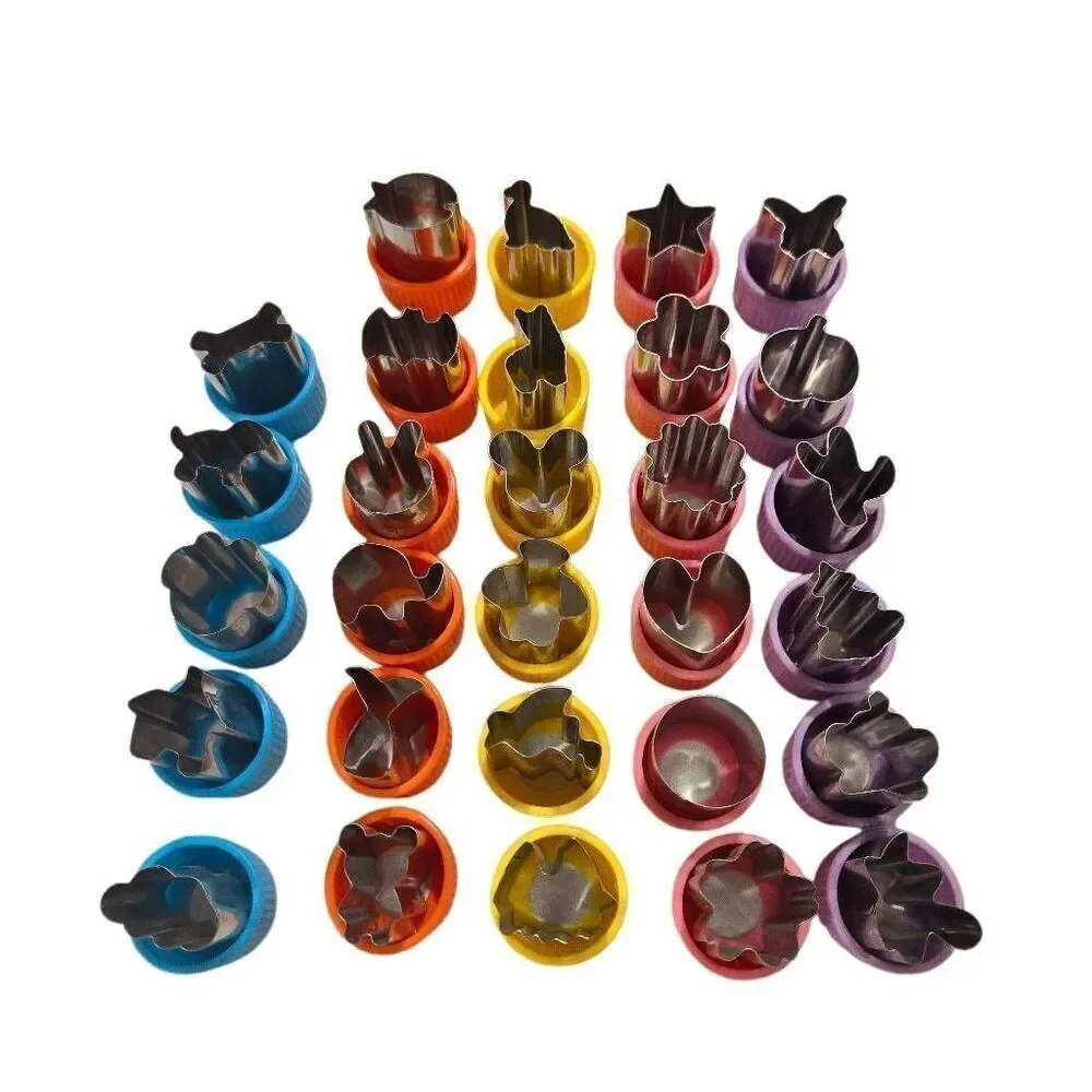 Mini Cookie Cutters Set, Including 29 pcs Mini Fruit Cookie Stamps Mold, Cartoon
